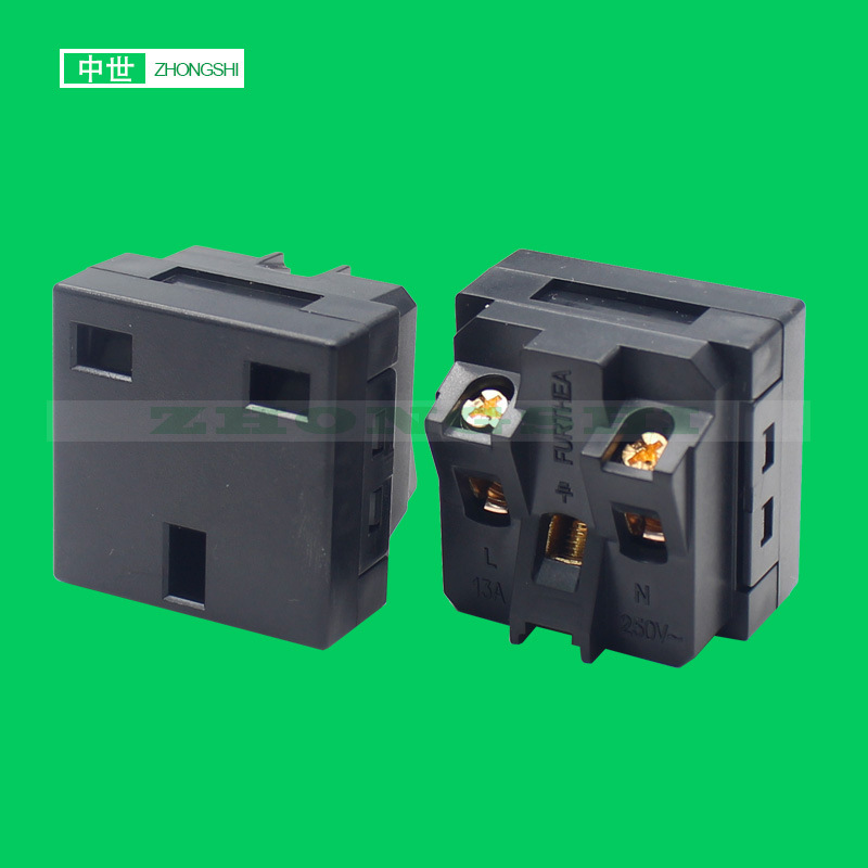 36* 36mm英式插座 大英规三孔三插座卡式嵌入式PDU排插用13A/250V