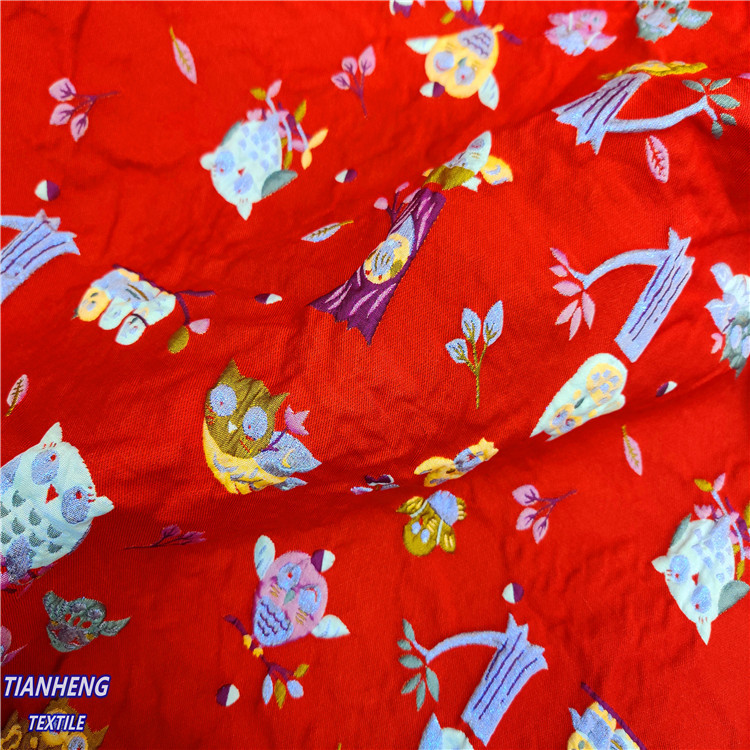 秋冬立体浮雕猫头鹰动植物提花时尚西装外套连衣裙DIY手作面料订