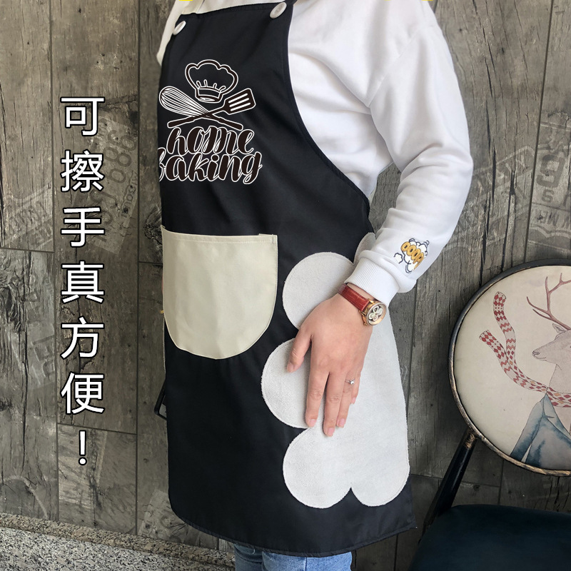 Delantal de mano borrable primavera y otoño hogar cocina impermeable a prueba de aceite bata babero adulto cocina mujer más tamaño cintura de la moda