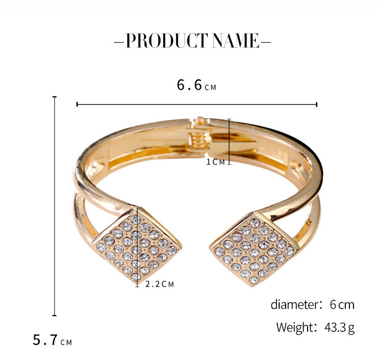 New Gold-plated Diamond-studded Opening Bracelets display picture 1