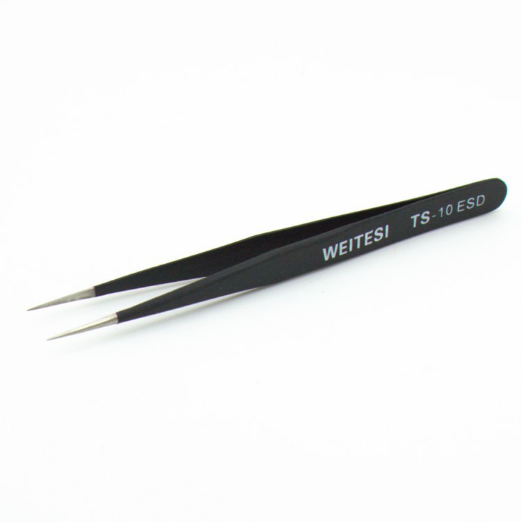 卫特斯WEITESI TS-10ESD尖头镊子不锈钢尖头拔毛修眉工具夹持镊子