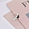 Black fashionable ring, retro accessory, simple and elegant design