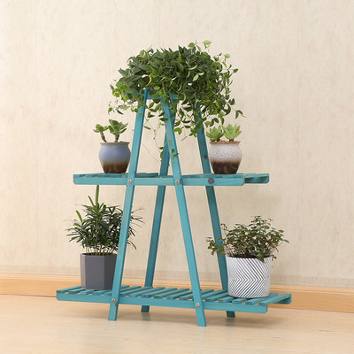 架子先生 三層花架置物架儲物架簡約現代實木花架 戶外多肉盆栽架