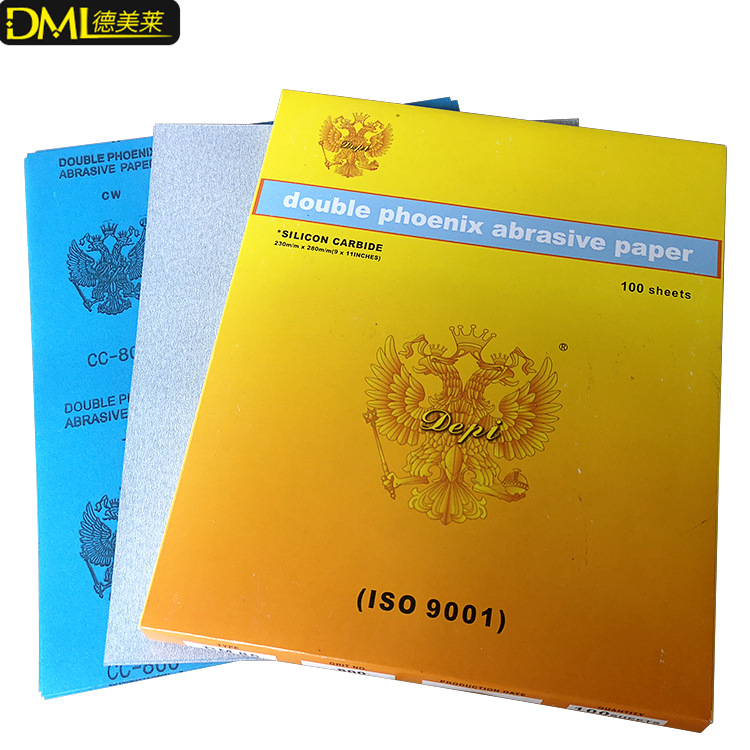 厂家直销双凤干磨砂纸英文版120-800目防堵涂层木工金太阳鹰王砂