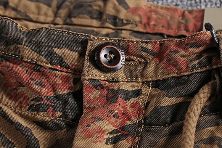 Retro trend washing camouflage youth five-point pants Europe and the United States foreign trade original single men's workwear shorts casual pants 20