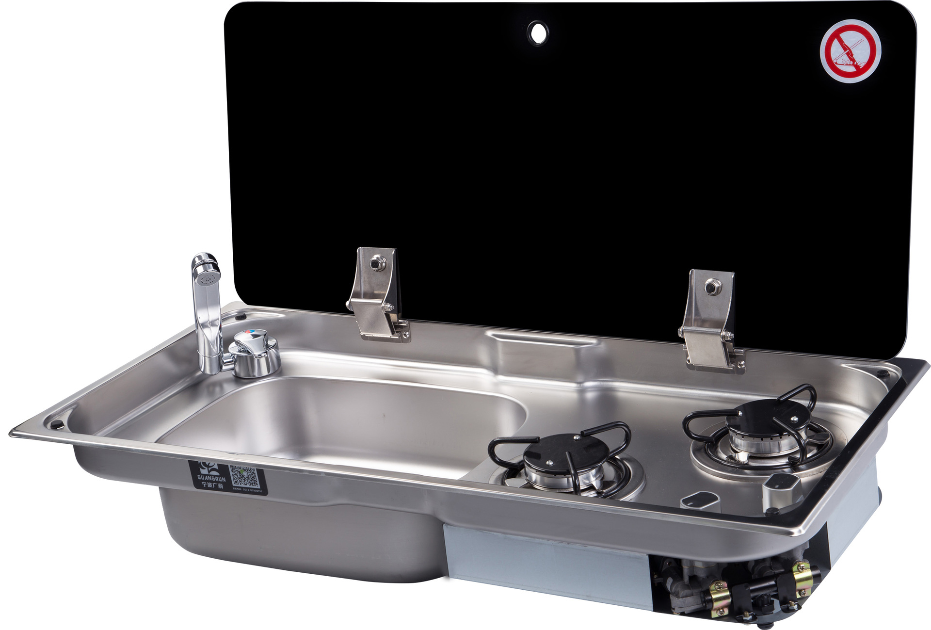 Estufa de gas RV Accesorios de RV con tapa de vidrio Estufa de gas de yate GR-904L