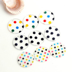 復古幾何圓形彩色波點圓片亞克力配件DIY手作耳環飾品材料批發