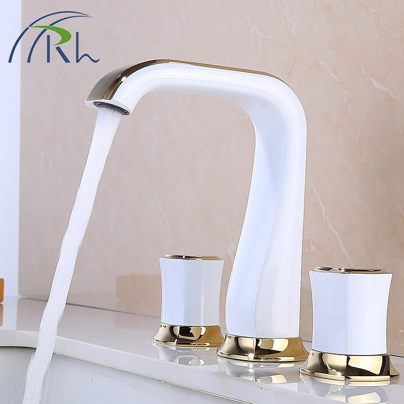 Factory Direct Sales of Hot and Cold Split Basin Faucets, Kitchen and Bathroom Hardware, All-Copper Chrome-Plated Washbasin Bathroom Modern Minimalist Style Factory Direct Sales of Hot and Cold Split Basin Faucets, Kitchen and Bathroom Hardware, All-Copper Chrome-Plated Washbasin Bathroom Modern Minimalist Style