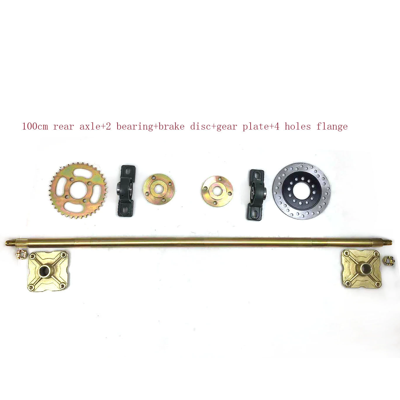 DIY самодельные четырехколесные картинг аксессуары для мотоциклов задняя ось задняя ось 1.0m длинное сиденье ступицы колеса с четырьмя отверстиями