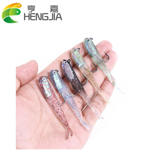HENGJIA Hengjia fishing gear Luya bait multi-color fork tail bag lead fish 7cm5g sea fishing fishing gear Luya soft bait