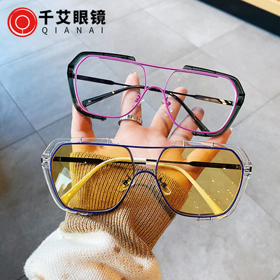 new pattern square Sunglasses Retro Double beam Red sun glasses drive a car ultraviolet-proof Yurt