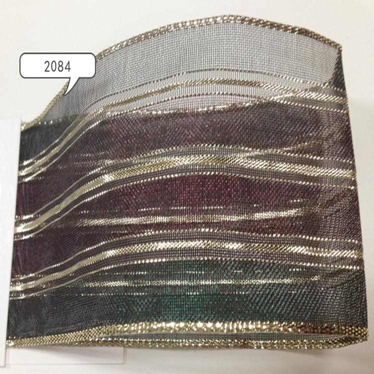 包邮63MM跨境新款铁丝边圣诞织带 礼品礼盒圣诞树花环装饰丝带