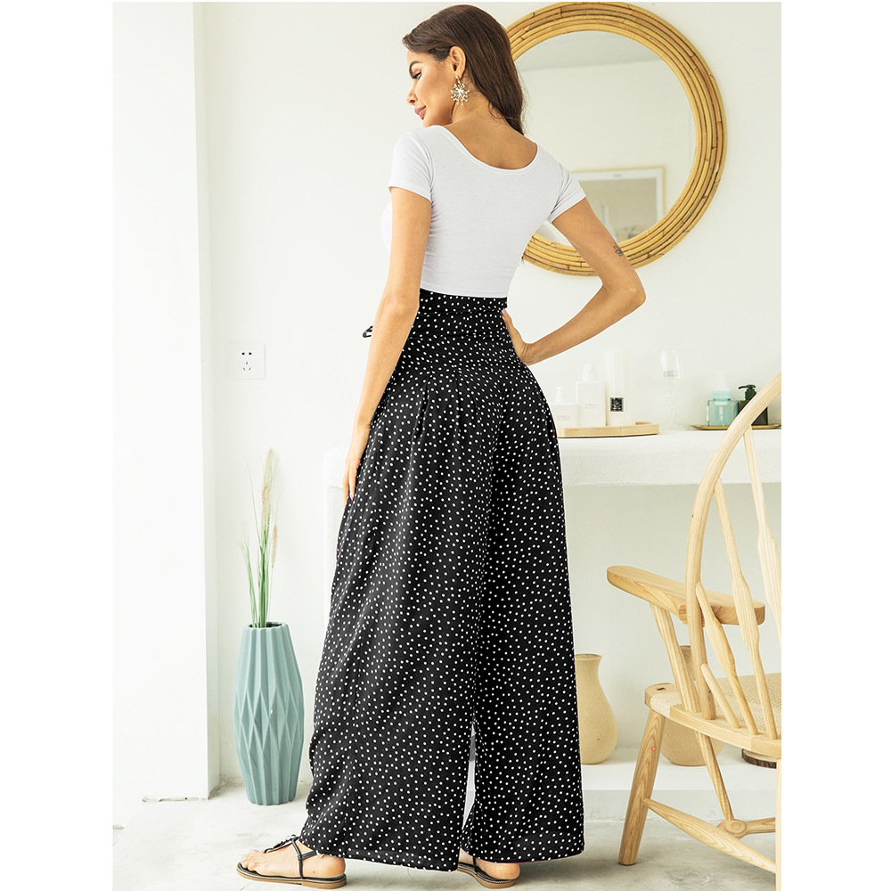 fashion print bow wide leg pants NSSA28571