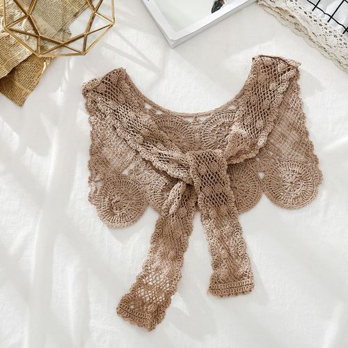 Dickey Collar shirt sweater decoration half shirt decoration detachable collarshawl lace pure color cotton with a false knot lead children the shawl