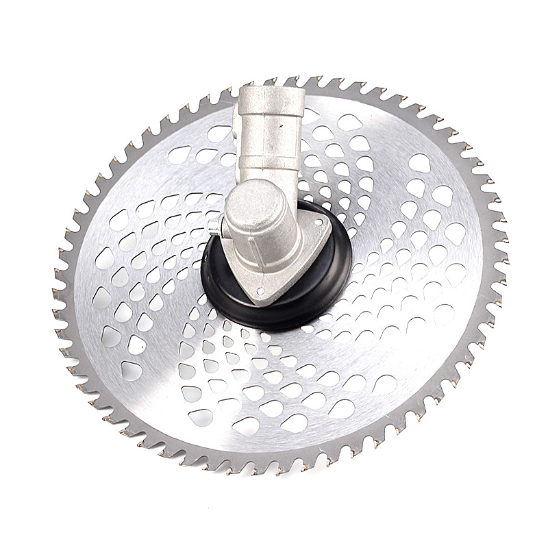 割草机刀片一字菱形白钢圆刀片合金锰钢带孔淬火加厚割灌机通用