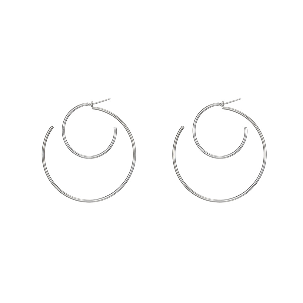 New Simple Metal Geometric Circle Spiral Big Earrings Wholesale display picture 4