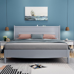 售楼部样板房北欧小户型现代简约实木床带充电床酒店卧室样板间