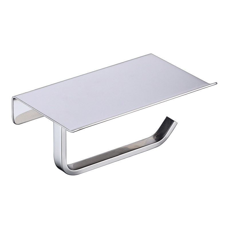 简约黑色304不锈钢纸巾架免打孔浴室卷纸架卫生间置物厕纸架挂件