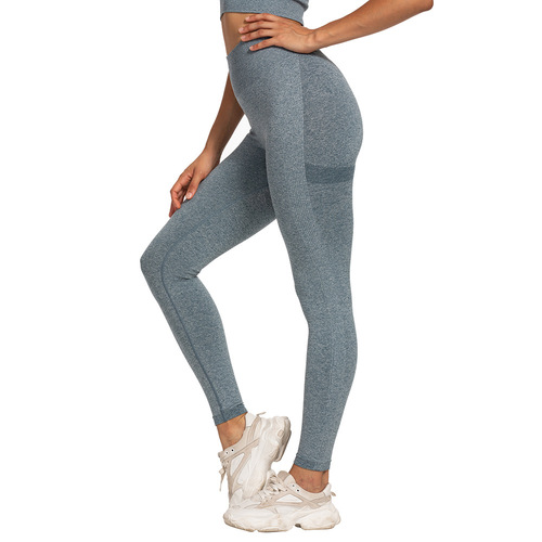 Peach European and American internet celebrity yoga wear sports breathable hip lifting fitness wear high waist slim nylon seamless yoga pants for women