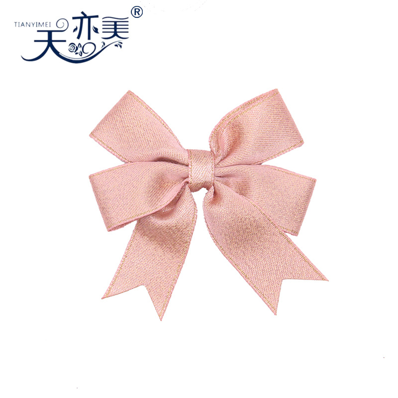 Cinta de regalo arco 5 puntos cinta de trama dorada caja cosmética decoración arco hecho a mano