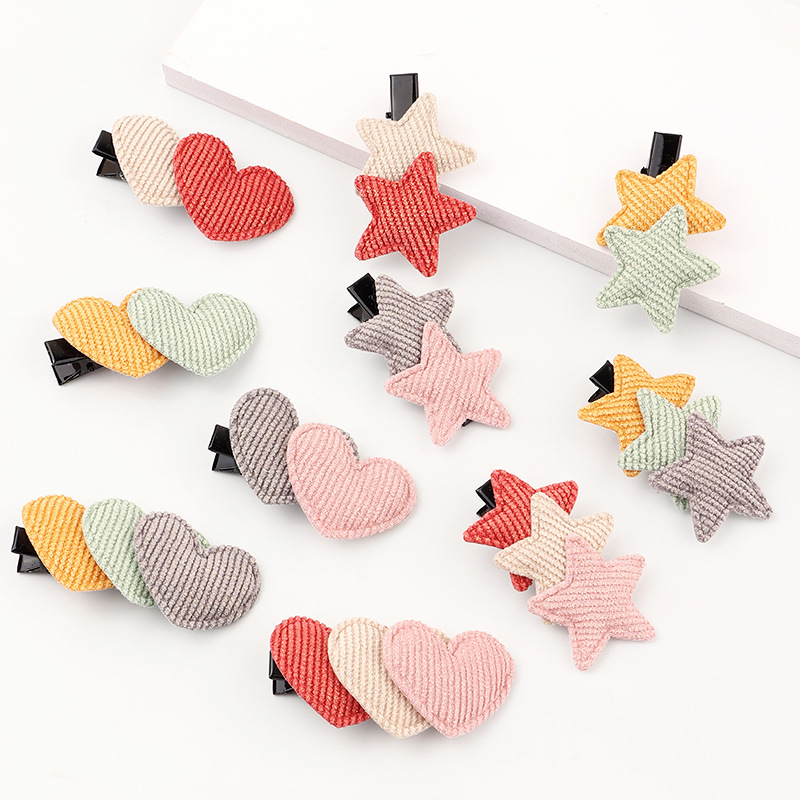 Spring And Summer New Girls Knitted Love Hairpin Handmade Cute Five-pointed Star Hairpin Wholesale Nihaojewelry display picture 6