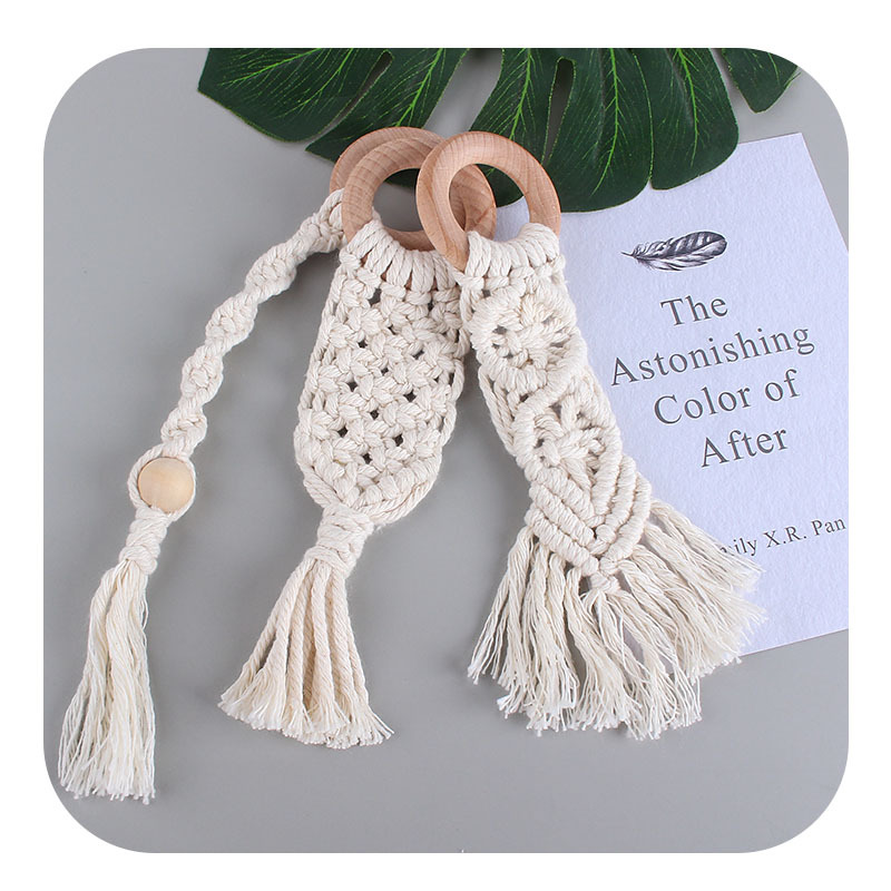 Bebé creativo haya juguete mordedor nuevo hecho a mano tejido algodón cuerda juguete infantil dientes molienda palo