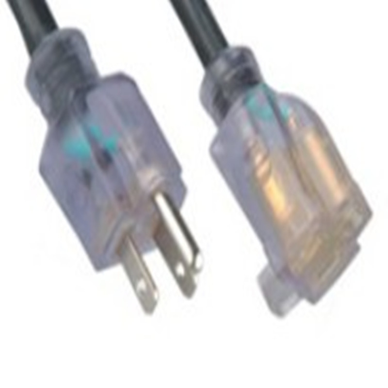 供应美规三插电源线 美规插头线 美式公母对插延长线批发