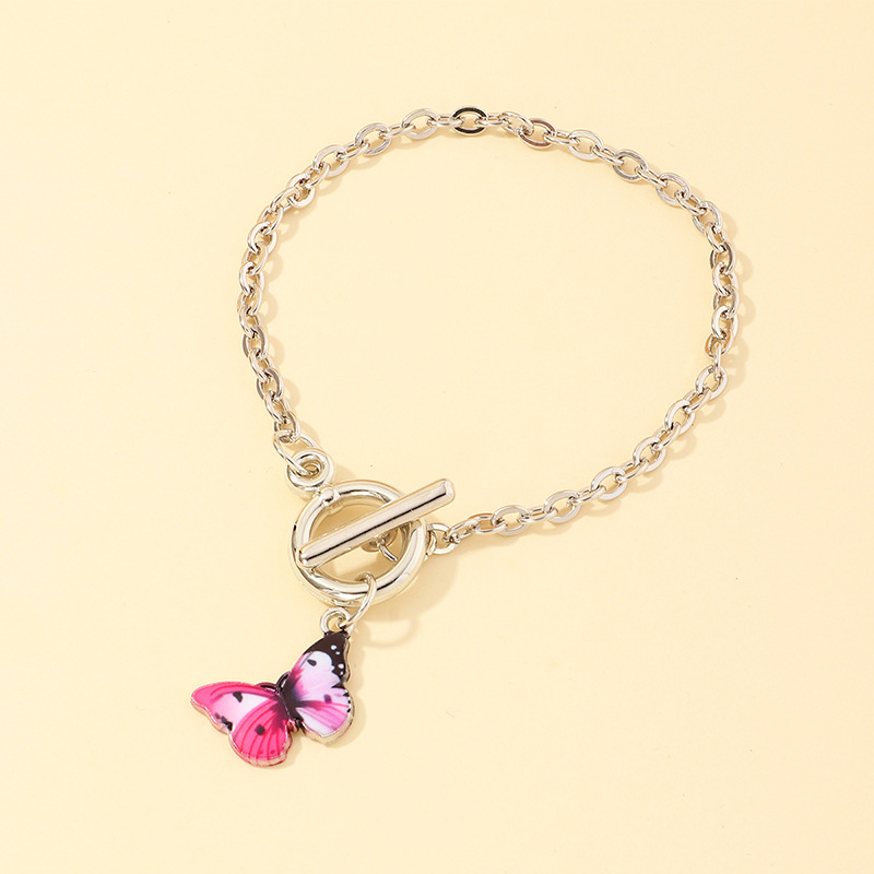 Fashion Jewelry Nihaojewelry Wholesale Butterfly Bracelet Temperament Wild Thick Chain Butterfly Girlfriends Bracelet display picture 7