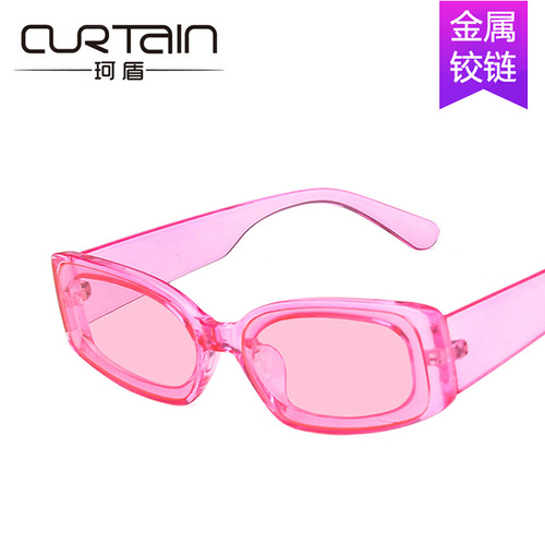 Cross-border supply candy color small square frame sunglasses 2020 new style European and American women's color transparent sunglasses trendy