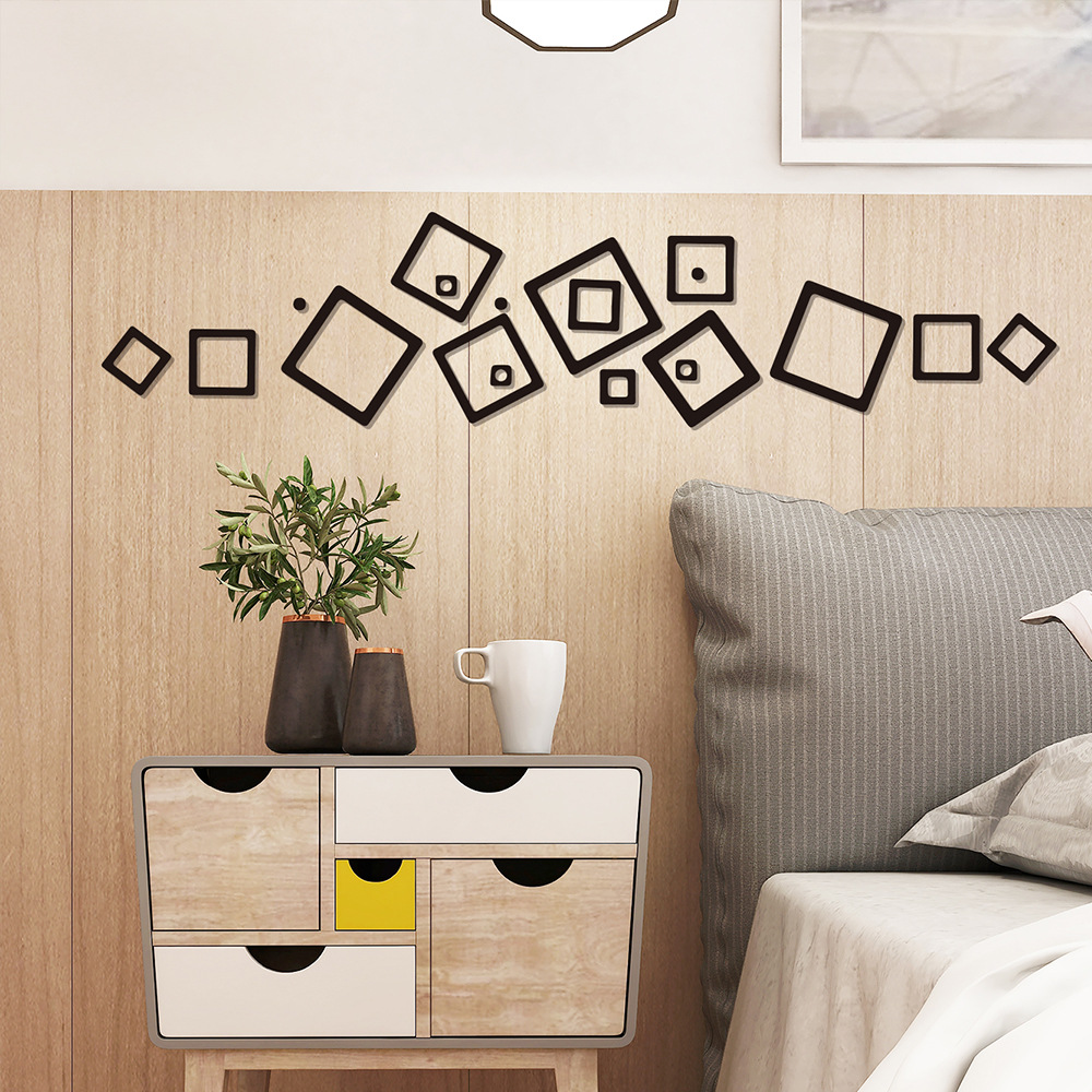 New Geometric Hollow Square Wall Stickers display picture 7