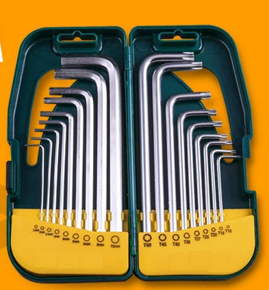 Set, hexagonal short wrench handmade, 18 pieces