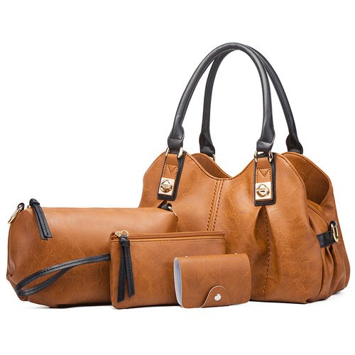 2024 New Retro Two-piece Bag Three-piece Set European and American Fashion Handbag Shoulder Bag Crossbody Bag Factory Wholesale