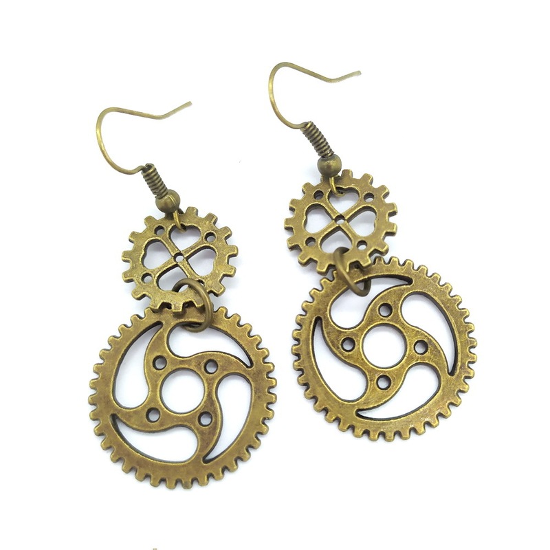 Simple Hot Wheels Gear Pendant earrings steampunk Jewelry steampunk earring
