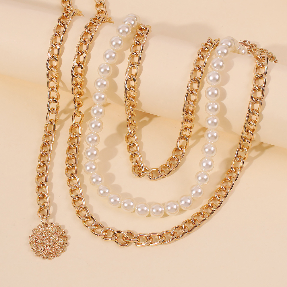 Sunflower Imitation Pearl  Multi-layer Waist Chain display picture 9
