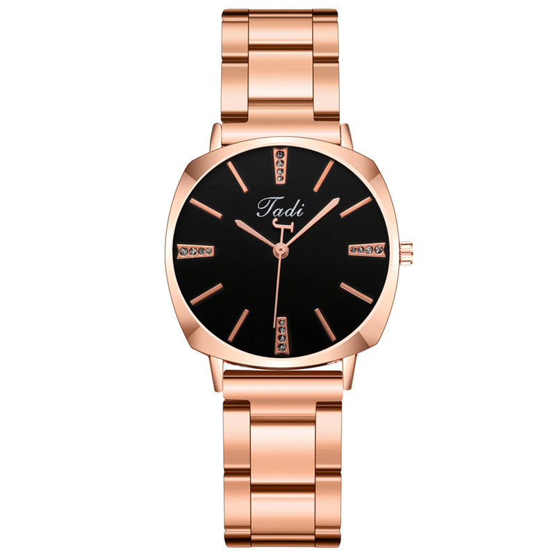 Neue Damen-Quarzuhr mit funkelndem Sternenhimmel und rosa Balken, großes Zifferblatt, schlichte, faule Miln-Armbanduhr aus legiertem Stahl_voghion.com