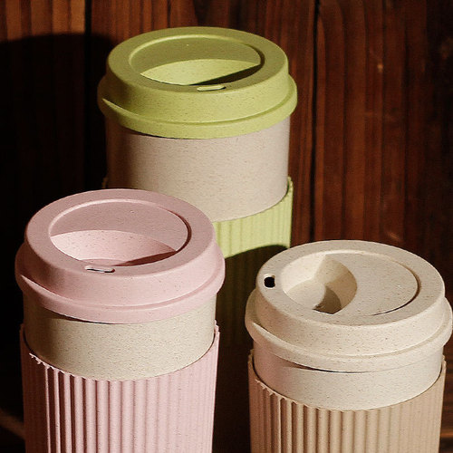 Rice husk fiber and valley fiber insulated plastic coffee cup, creative beverage cup, tea cup, wheat straw material perfume cup