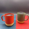 Factory spot Cork bottom ceramic cup ceramic plastic cover cup ceramic mug office coffee cup advertising cup