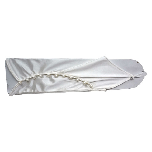 Factory direct sale long finger hook gloves, pearl etiquette wedding gloves, satin elastic crepe gloves