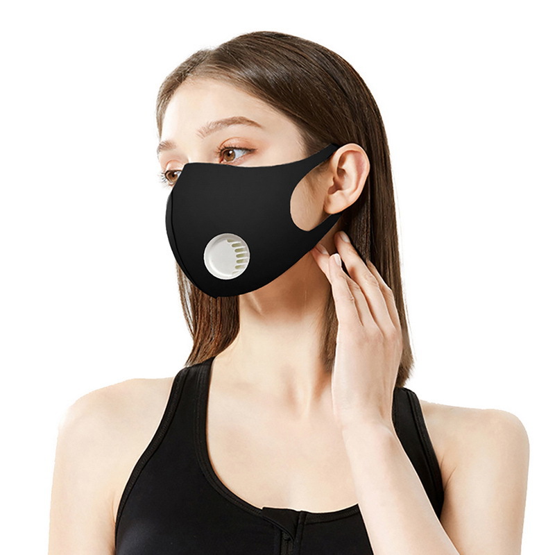 现货黑色口罩(呼吸阀随机) 防护面罩防尘面罩防护95呼吸阀口罩