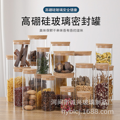 wholesale Cork stopper Glass Canister Glass Canister Straight Tea pot Micro Landscape Eco-Bottle moss and lichen