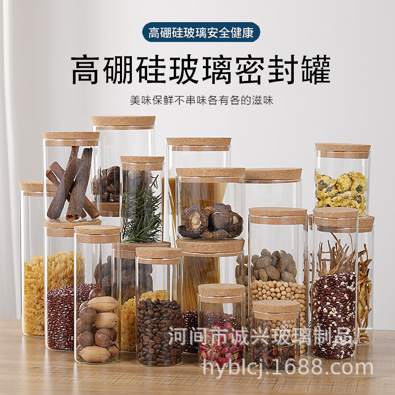 wholesale Cork stopper Glass Canister Glass Canister Straight Tea pot Micro Landscape Eco-Bottle moss and lichen
