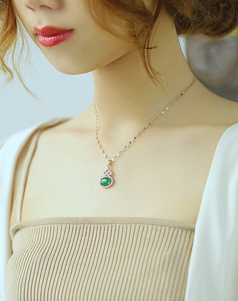 Korean Popular Cute Diamond-studded Gourd Jewelry Necklace Wholesale display picture 9