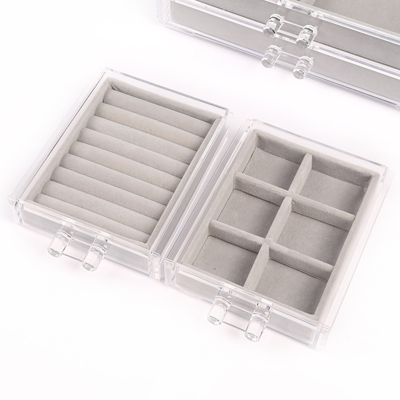 Three-layer Flannel Bottom Transparent Storage Box display picture 6