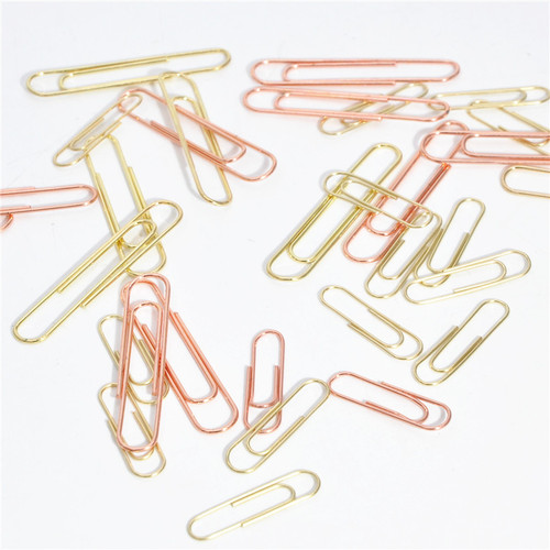 Manufacturer exports gold paper clip 28mm rose gold 50mm metal paper clip color office stationery bill holder