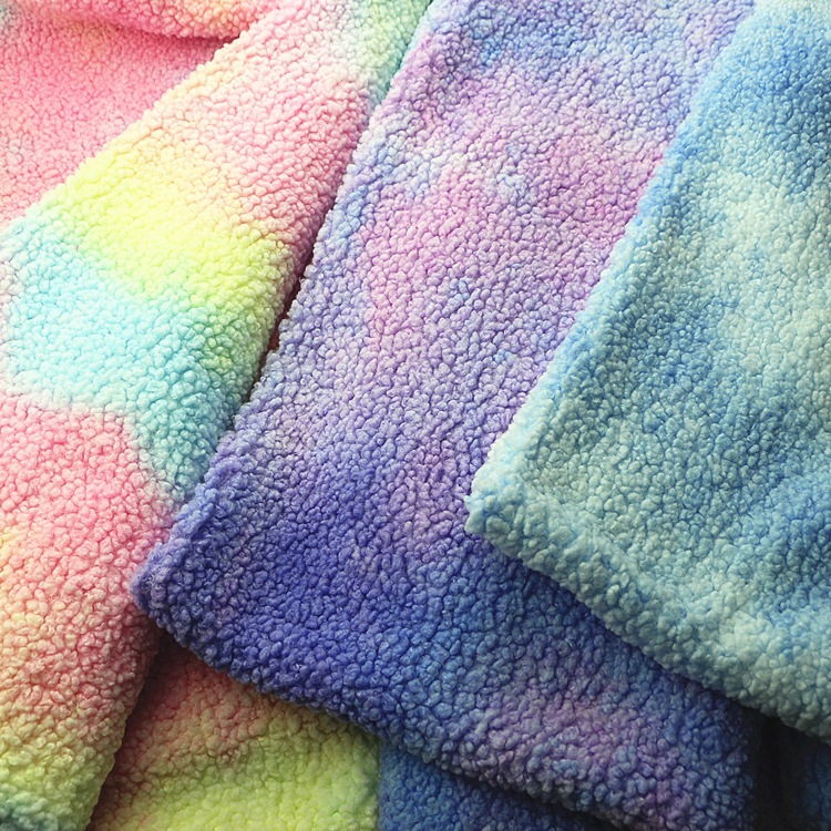 扎染仿羊绒土耳其绒蚂蚁绒扎染羊圈绒羊羔绒布阿尔泰迪绒仿羊绒布