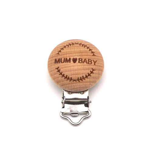 DIY wooden clip pacifier chain, beech wood pacifier clip, children's gum, wooden pacifier head, pacifier clip