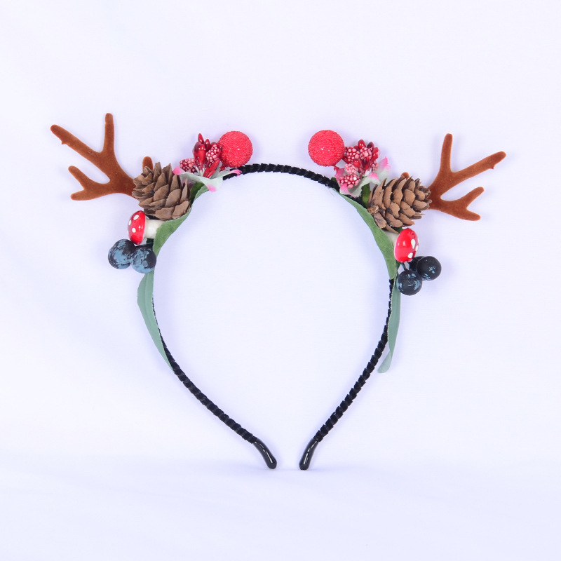Venta al por mayor astas diadema simulación Berry tocado europeo y americano Navidad niños adultos fiesta regalo divertido diadema