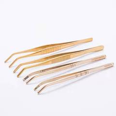 Wholesale pure copper tea tongs tea tweezers anti-slip tea cup tongs tea set accessories stainless steel tea tongs