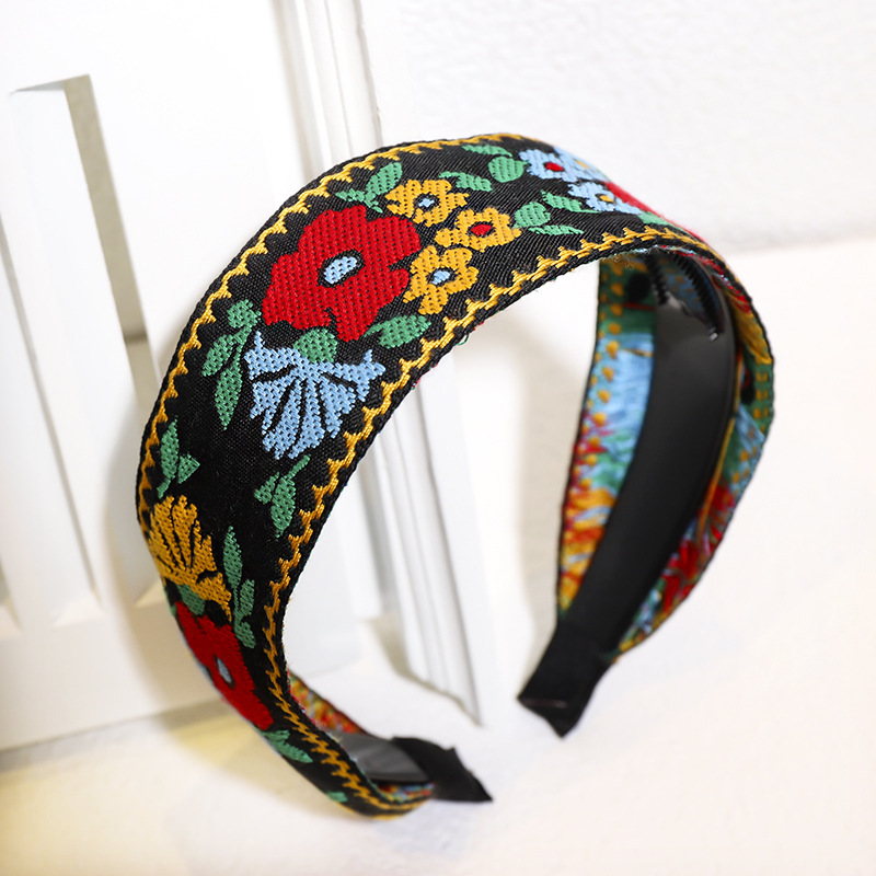 Embroidery Ethnic Style Toothed Non-slip Headband display picture 1