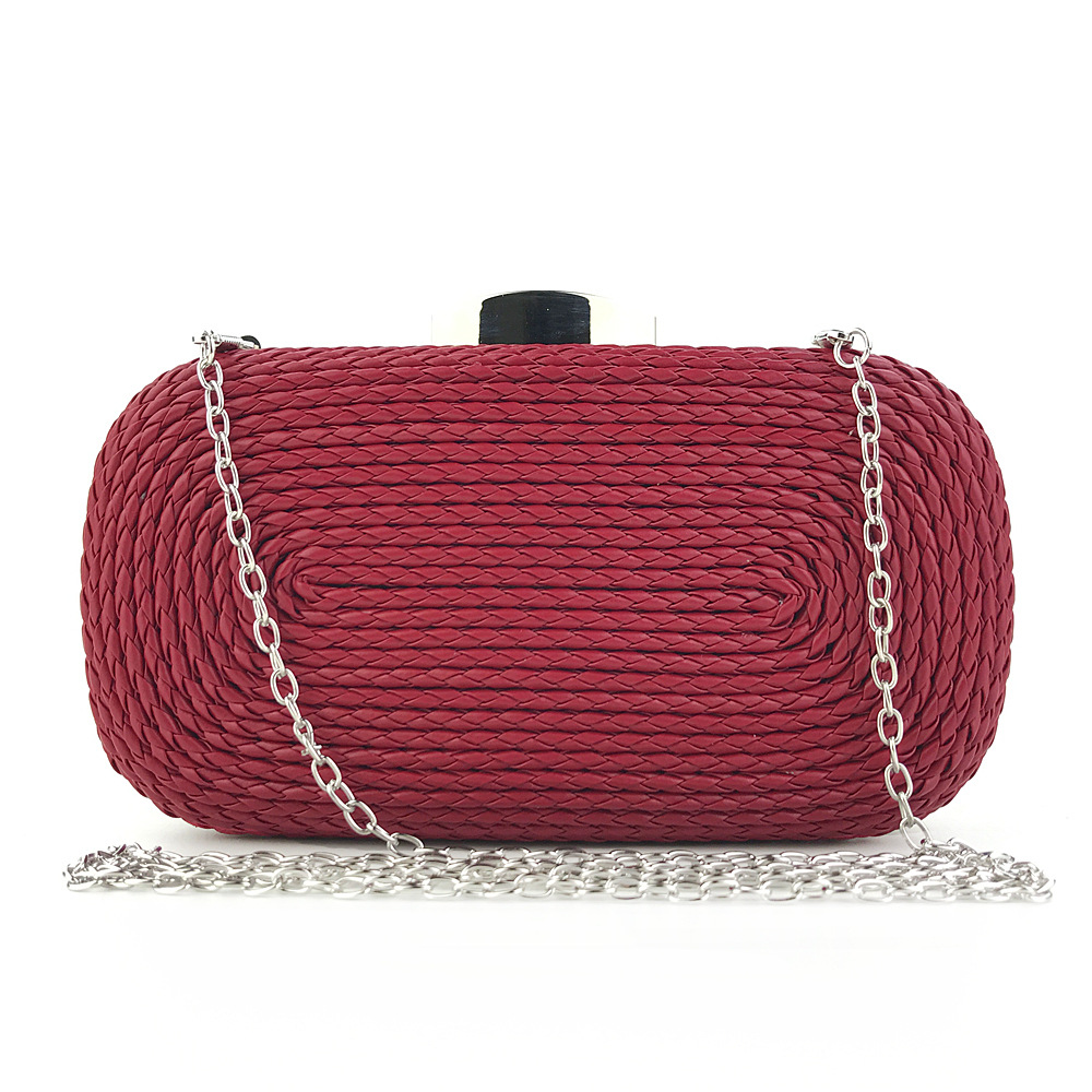 Fashion Women’s Handheld Bag Hand Woven PU Chain Bag Women’s Banquet Bag